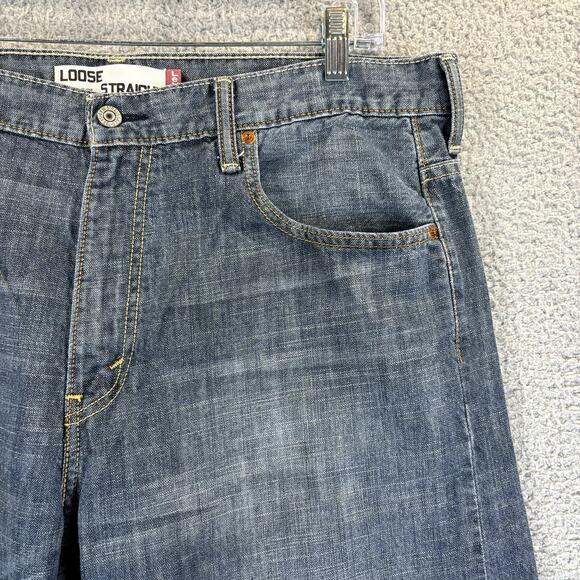 Levis 569 Mens Jeans 36x34 Loose Baggy Straight Blue Denim Cotton (meas 38x32) - Picture 3 of 10